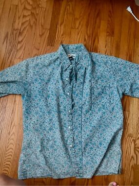 reyn spooner Men's Short-Sleeve Button-Up Shirt - Teal Floral Print